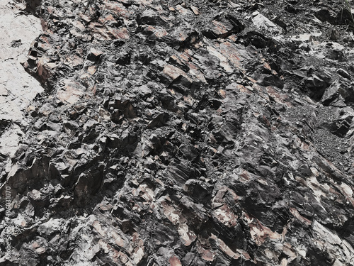 black stone wall for graphic design or wallpaper.