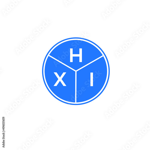 HXI letter logo design on White background. HXI creative Circle letter logo concept. HXI letter design. 