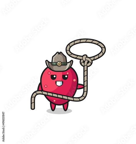 the prickly pear cowboy with lasso rope