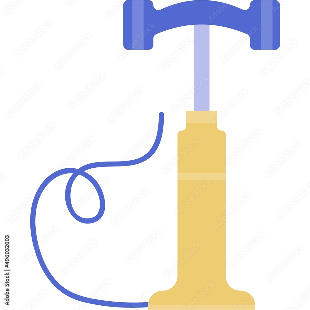 Bicycle pump flat vector icon isolated on white Bicycle pump flat vector icon isolated on white