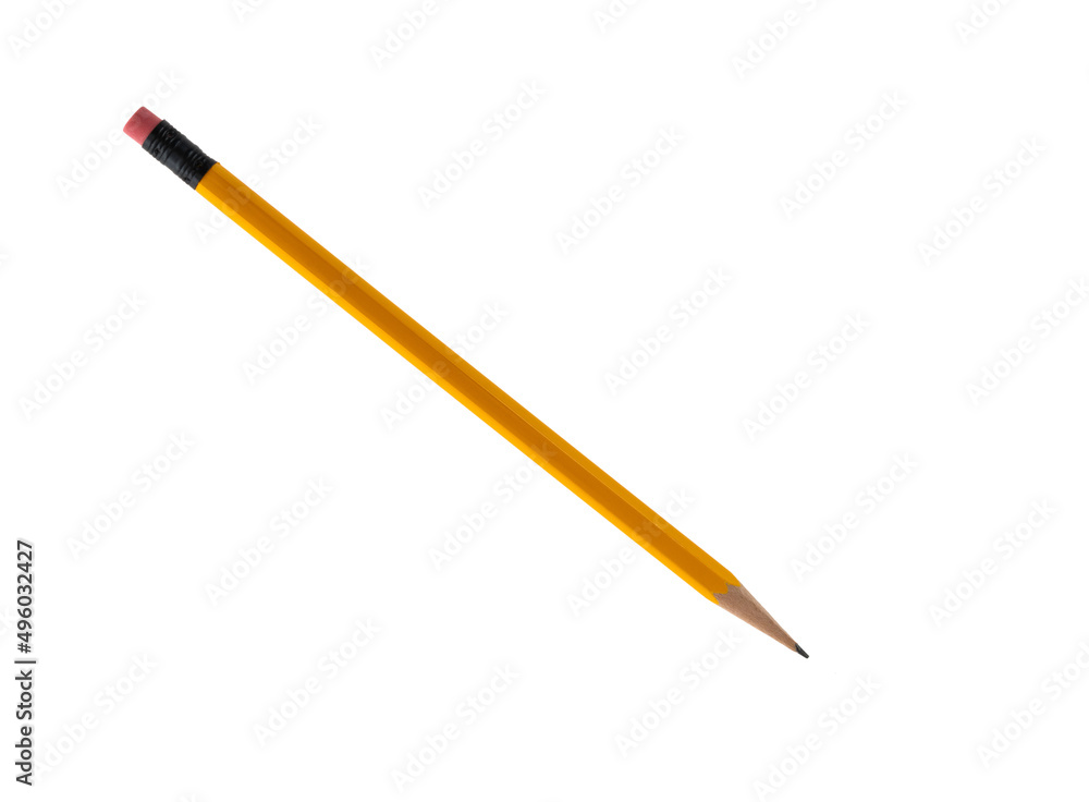 Yellow pencil on white background Yellow pencil on white background