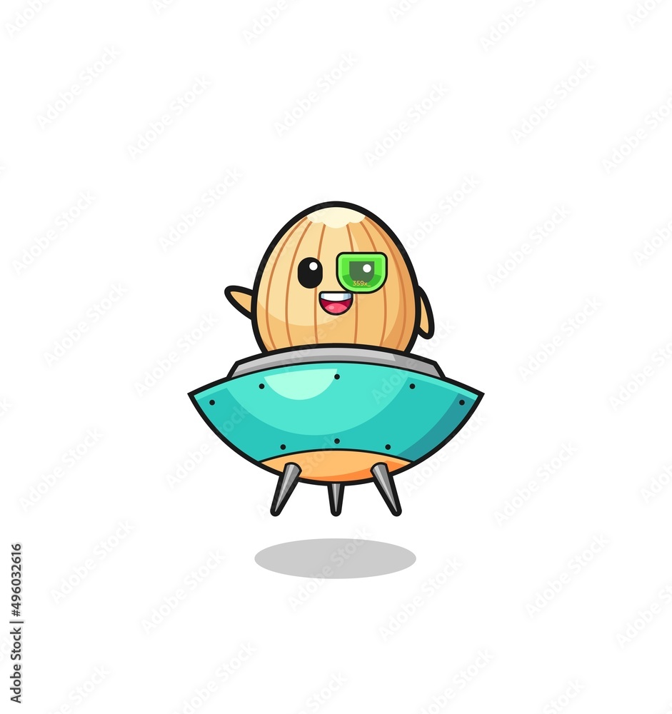 almond cartoon riding a future spaceship almond cartoon riding a future spaceship
