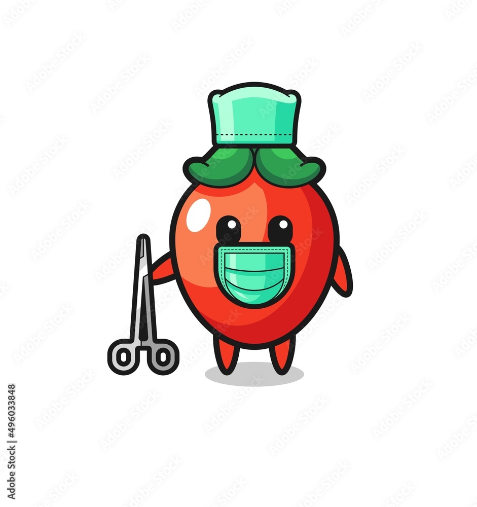 surgeon chili pepper mascot character