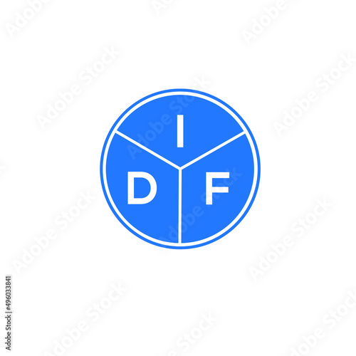 IDF letter logo design on White background. IDF creative Circle letter logo concept. IDF letter design. 

