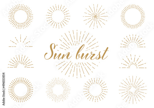 太陽線のベクターイラストセット(Sunburst decoration set)