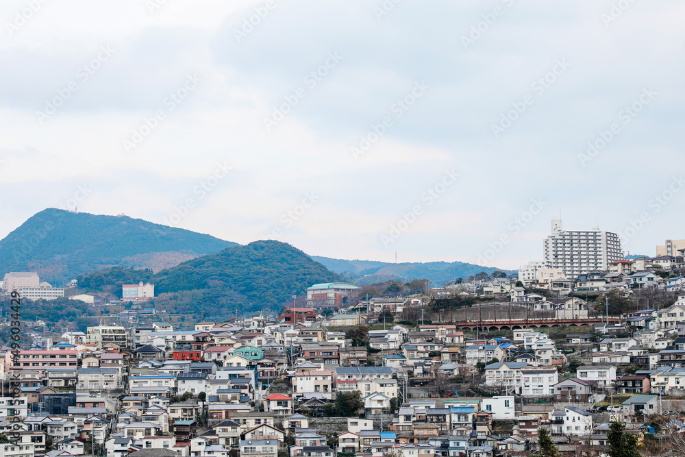 cityscape of Nagasaki, Historical town of Kyushu, Japan