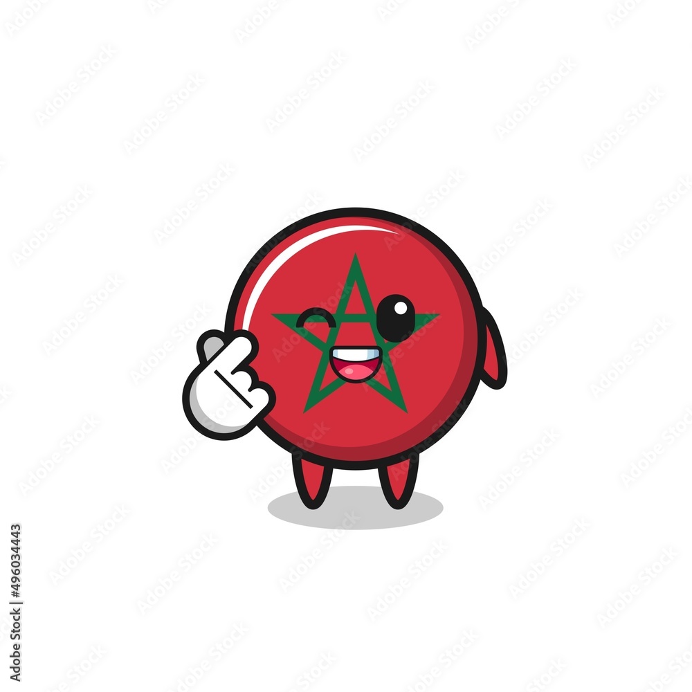 morocco flag character doing Korean finger heart morocco flag character doing Korean finger heart
