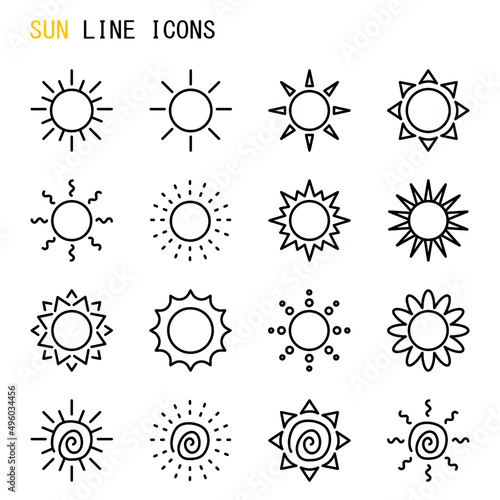Sun line icons