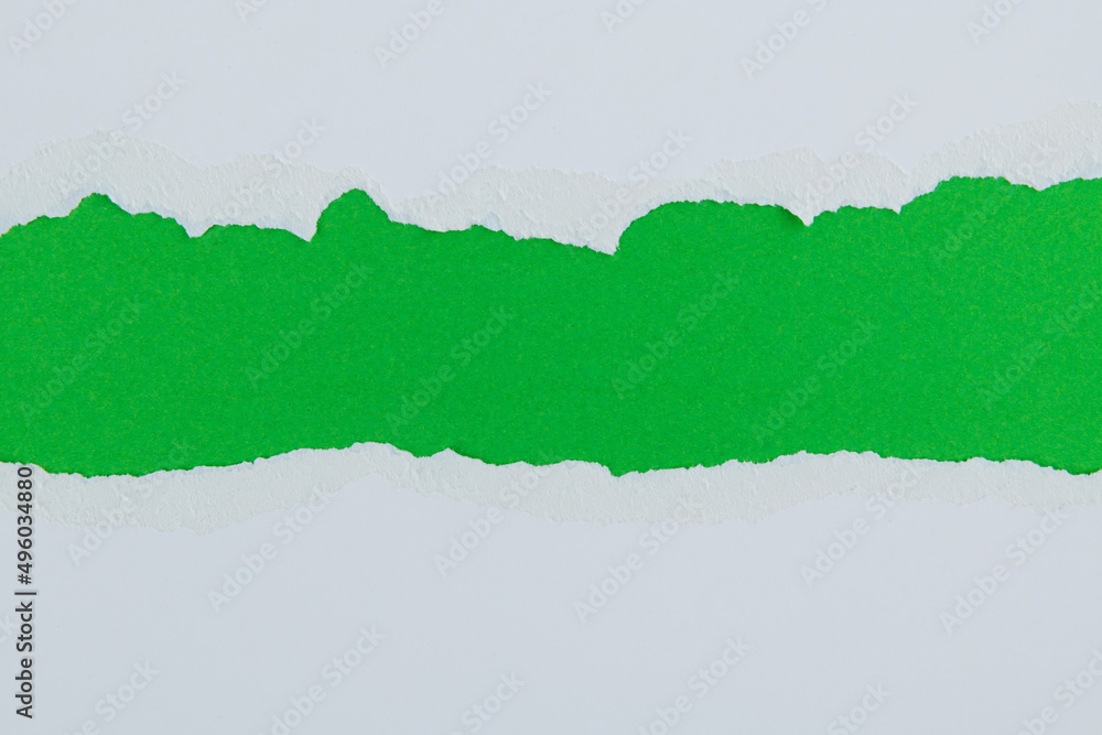 Obraz premium Torn paper on green background