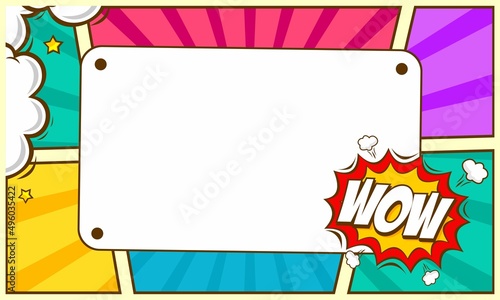 empty comic frame background template