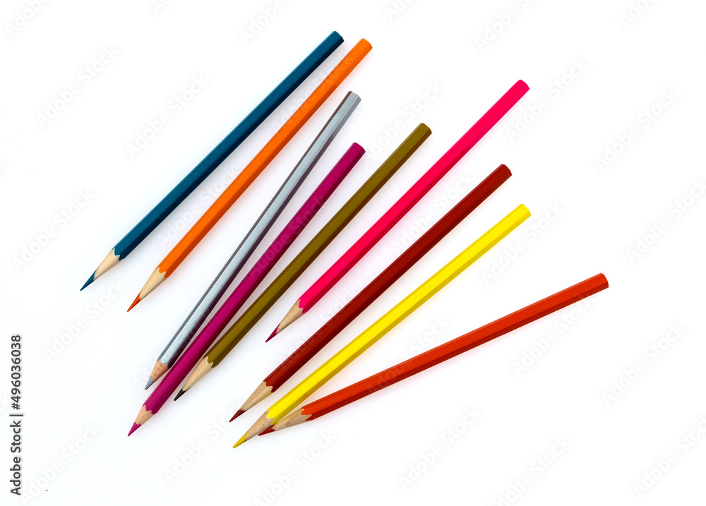 Color pencils on white background Color pencils on white background