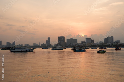 Going to the beach on a summer vacation in Pattaya