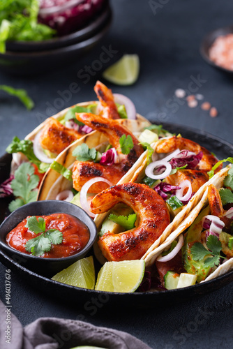 Vegan Tacos with Plant based prawns, shrimps