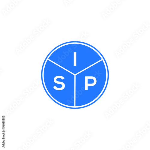 ISP letter logo design on White background. ISP creative Circle letter logo concept. ISP letter design. 
