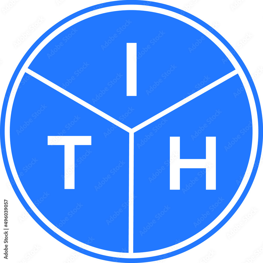 ITH letter logo design on White background. ITH creative Circle letter logo concept. ITH letter design. 
