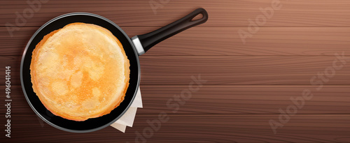 Maslenitsa Pancakes Realistic Composition