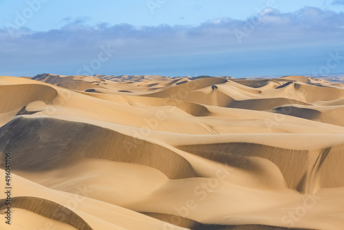 Namibia, the Namib desert, graphic landscape of yellow dunes, background 