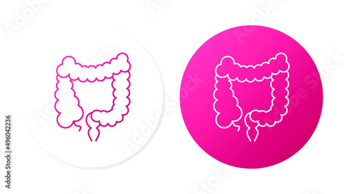 colon. Line icon on button for web design