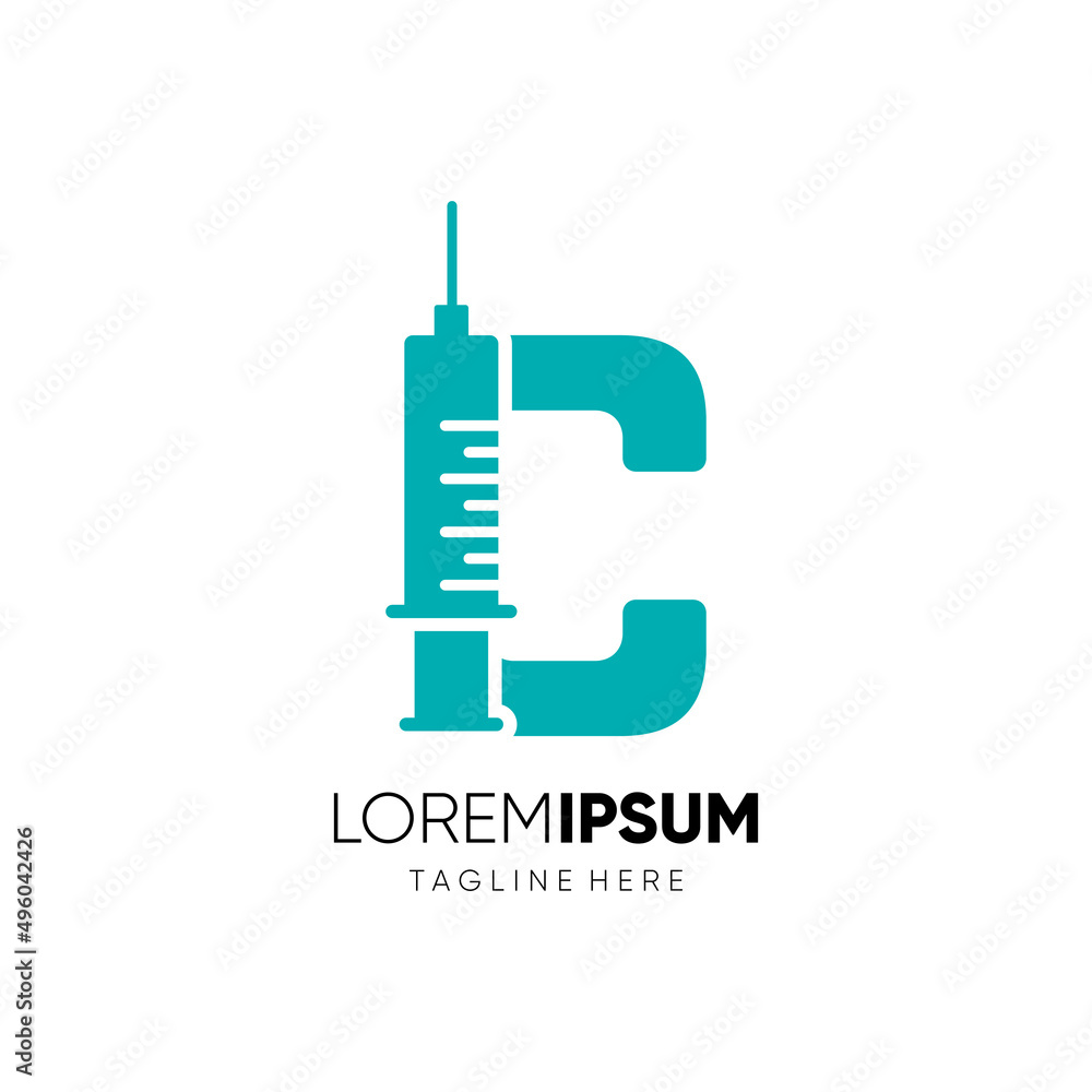 Letter C Injection Logo Design Vector Icon Graphic Emblem Illustration Letter C Injection Logo Design Vector Icon Graphic Emblem Illustration