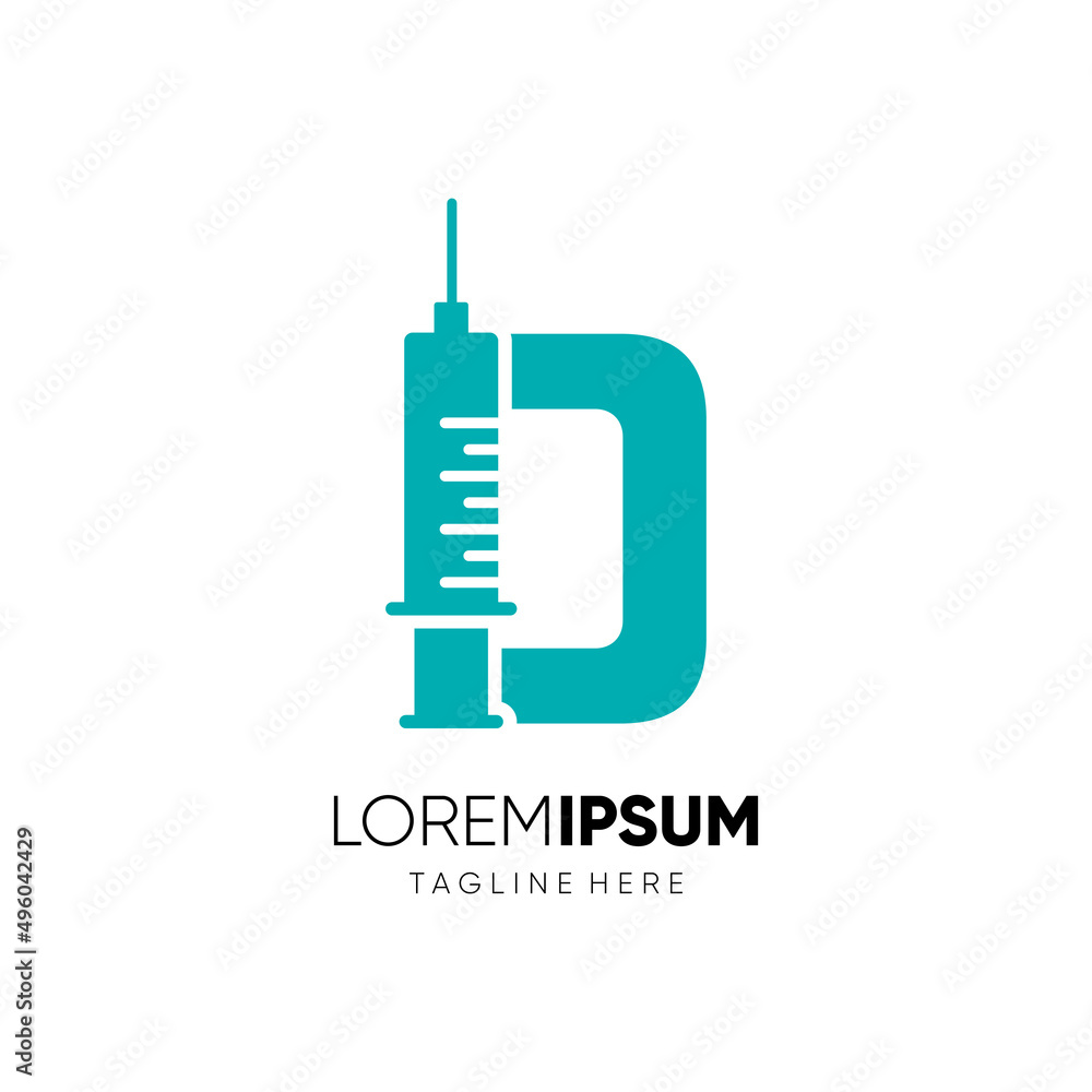Letter D Injection Logo Design Vector Icon Graphic Emblem Illustration Letter D Injection Logo Design Vector Icon Graphic Emblem Illustration