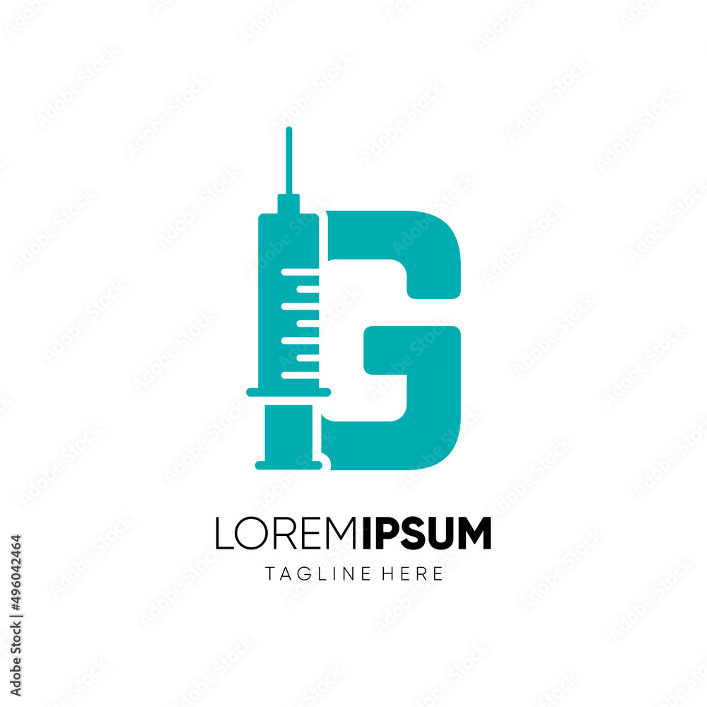 Letter G Injection Logo Design Vector Icon Graphic Emblem Illustration Letter G Injection Logo Design Vector Icon Graphic Emblem Illustration