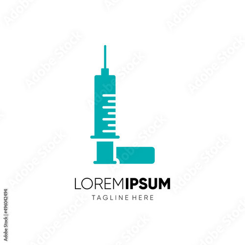 Letter L Injection Logo Design Vector Icon Graphic Emblem Illustration 