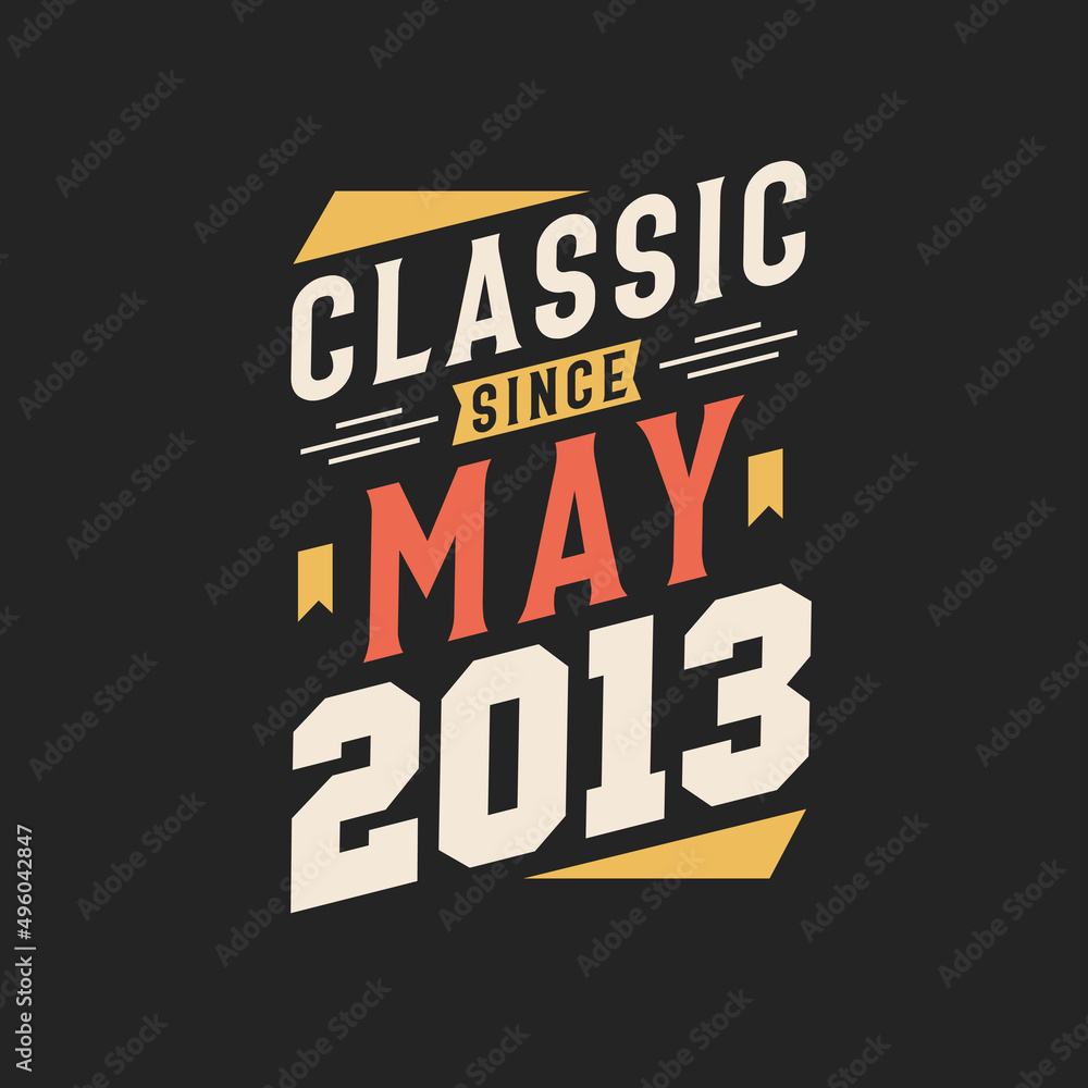 Fototapeta premium Classic Since May 2007. Born in May 2007 Retro Vintage Birthday