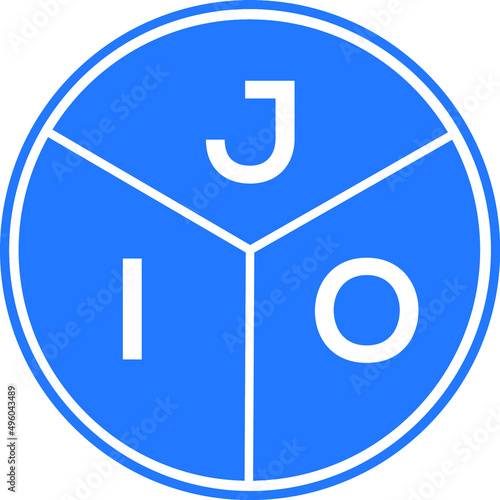 JIO letter logo design on white background. JIO creative circle letter logo concept. JIO letter design.  photo