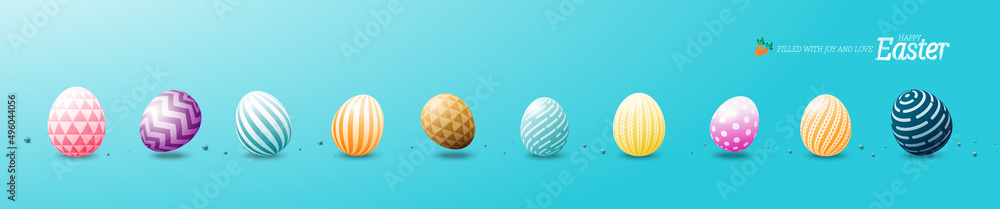Floating Easter egg for Easter festival holiday design concept.