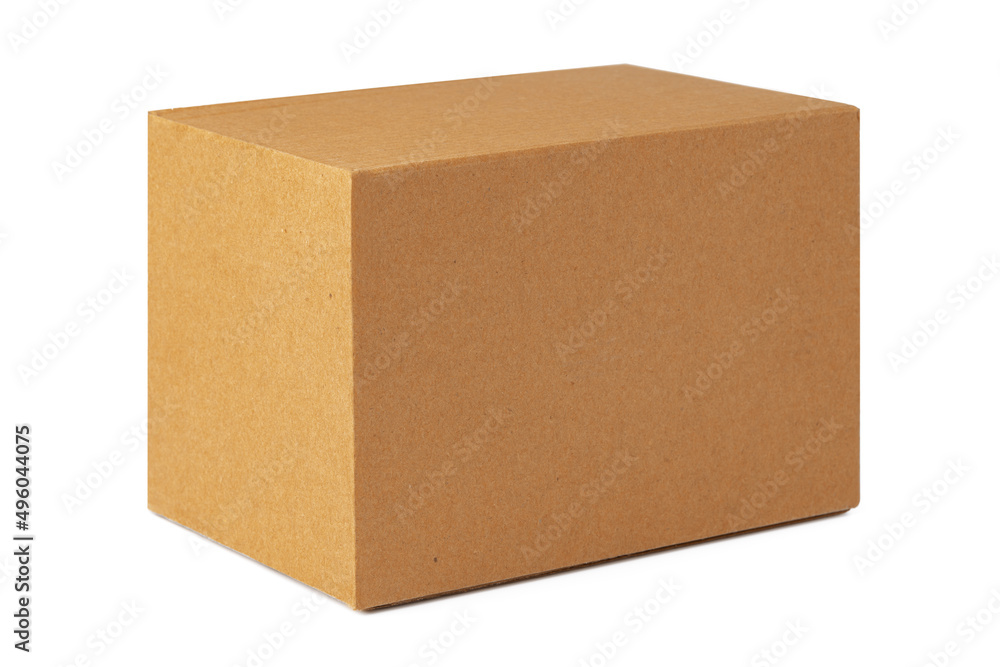 Fotografie Brown cardboard box isolated on white background
