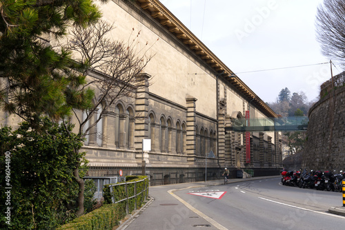 Palais de Rumine (Rumine Palace) is a late 19th-century building in Florentine Renaissance style at the old town of Lausanne. Photo taken March 18th, 2022, Lausanne, Switzerland.