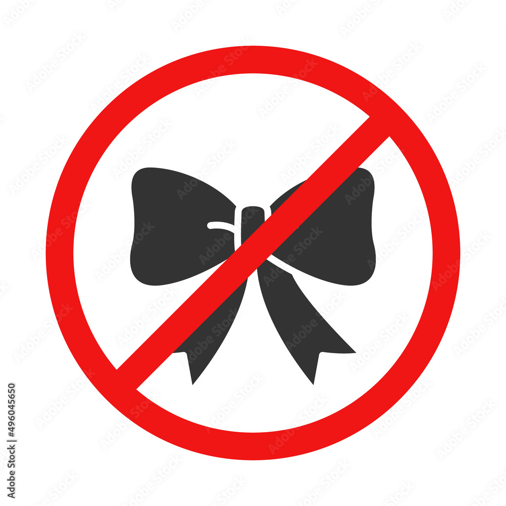Fotografie No Bow Tie Sign on White Background