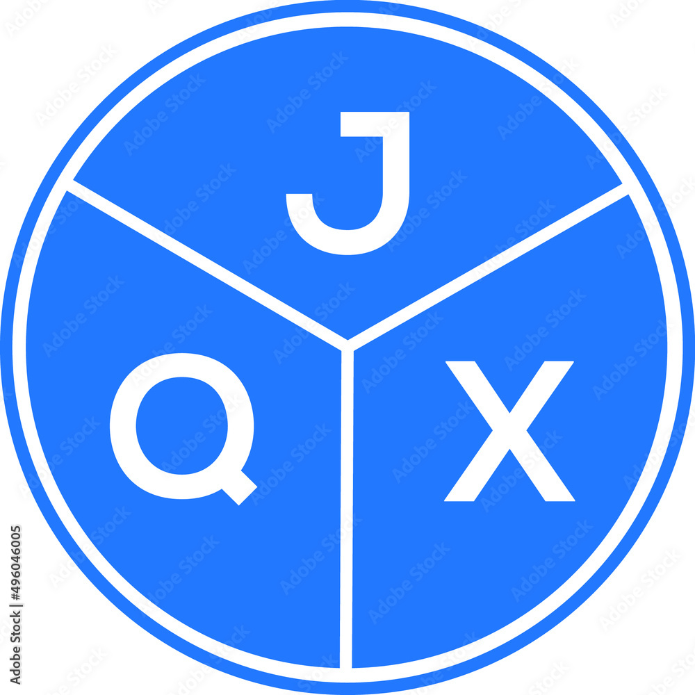 JQX letter logo design on White background. JQX creative Circle letter logo concept. JQX letter design. JQX letter logo design on White background. JQX creative Circle letter logo concept. JQX letter design.