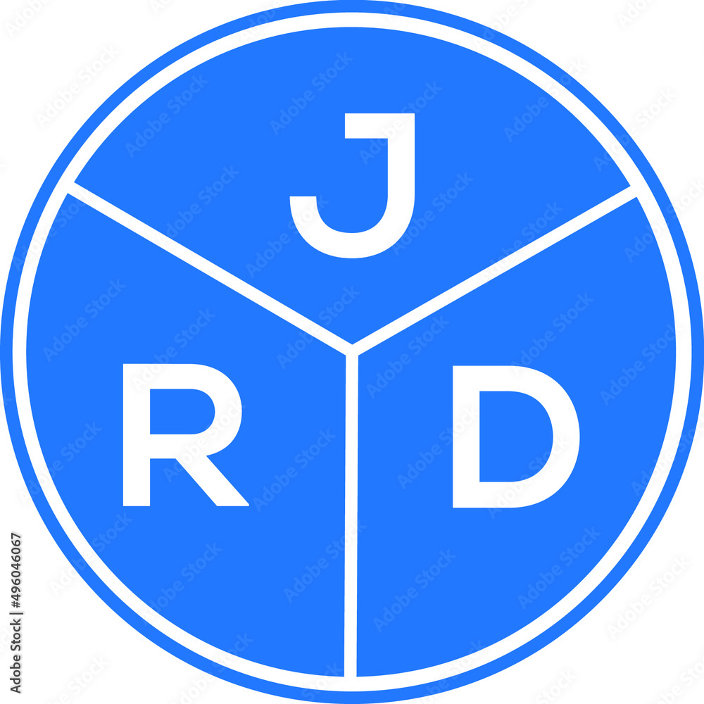 JRD letter logo design on White background. JRD creative Circle letter logo concept. JRD letter design. JRD letter logo design on White background. JRD creative Circle letter logo concept. JRD letter design.