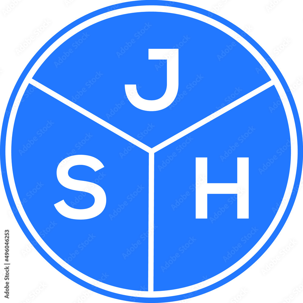 JSH letter logo design on White background. JSH creative Circle letter logo concept. JSH letter design. JSH letter logo design on White background. JSH creative Circle letter logo concept. JSH letter design.