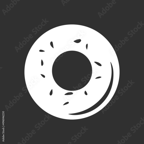 Doodle donut icon. Food design. Stencil vector stock illustration. EPS 10