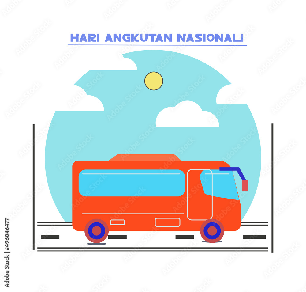 National Transportation Day, with National and International Road Transport red buses, posters, banners or illustration ideas.