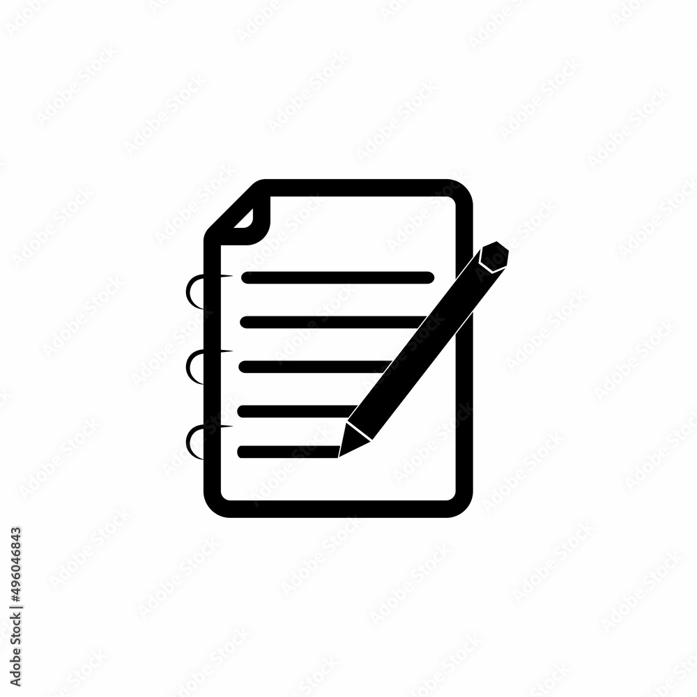 Write Document User Interface Outline Icon Logo Vector Illustration Write Document User Interface Outline Icon Logo Vector Illustration