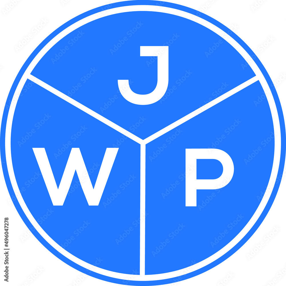 JWP letter logo design on white background. JWP creative circle letter logo concept. JWP letter design. JWP letter logo design on white background. JWP creative circle letter logo concept. JWP letter design.