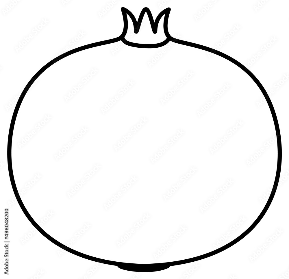 Pomegranate doodle outline for colouring Pomegranate doodle outline for colouring