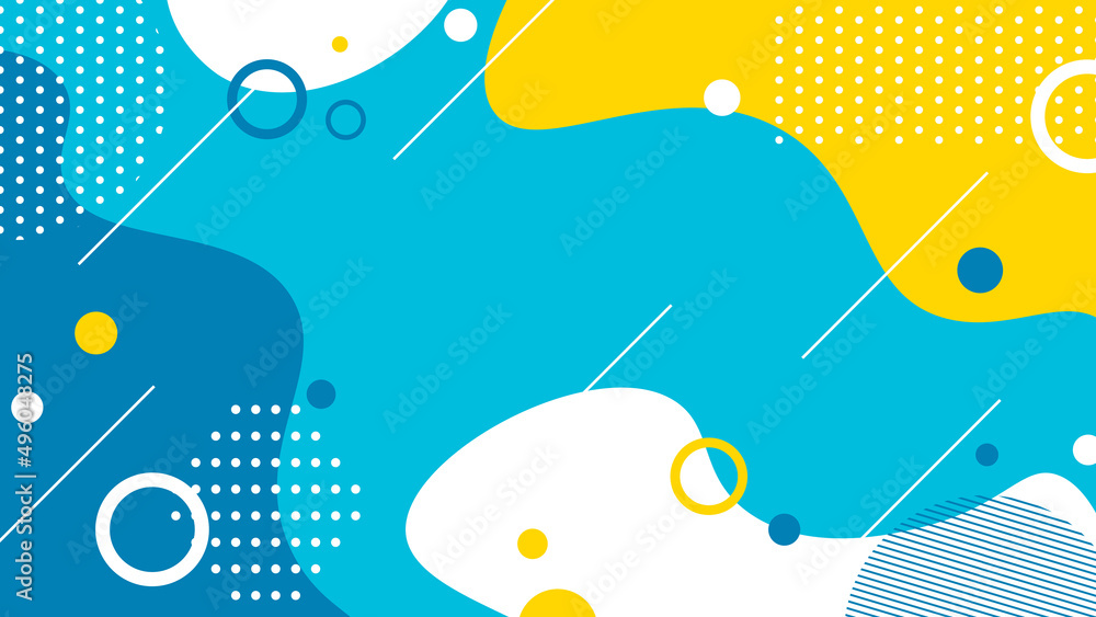 Αυτοκόλλητο Abstract fluid shapes memphis style background Free Vector geometric wallpaper