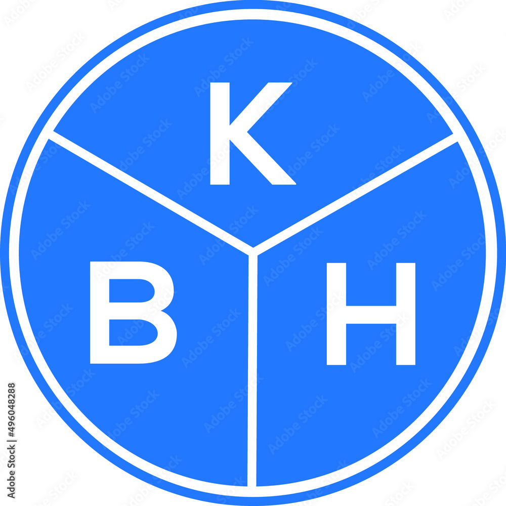 Fototapeta premium KBH letter logo design on white background. KBH creative circle letter logo concept. KBH letter design.