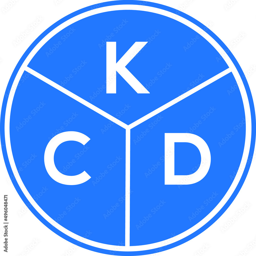 KCD letter logo design on white background. KCD creative circle letter