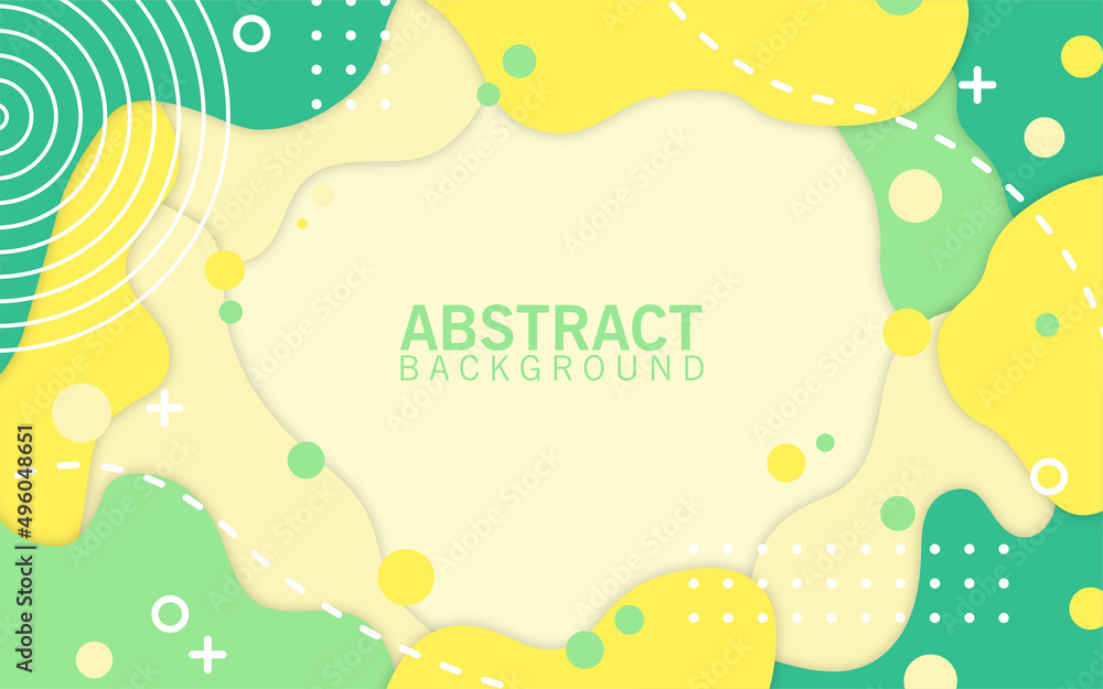 abstract liquid shape memphis style green design background vector illustration geometric wallpaper