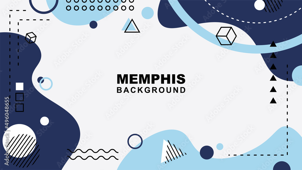 Фотография Abstract simple shape fluid shapes memphis style background Free Vector line blu