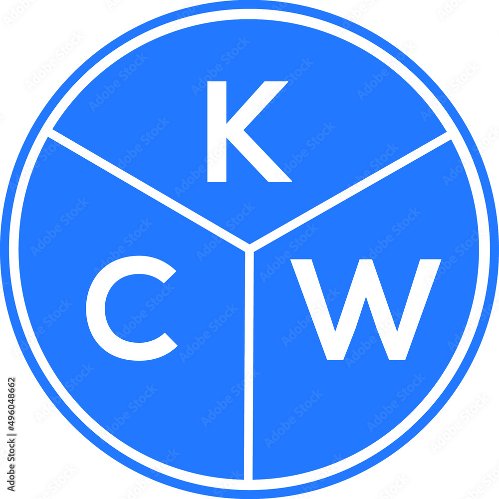 KCW letter logo design on white background. KCW creative circle letter ...