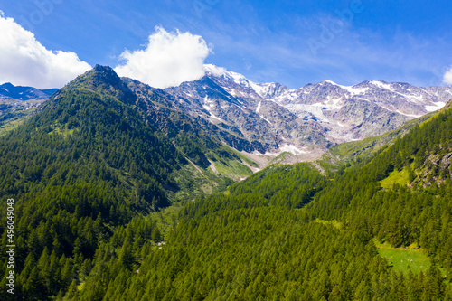 Picturesque highland alpine landscape on Simplon Pass at summer day © JackF