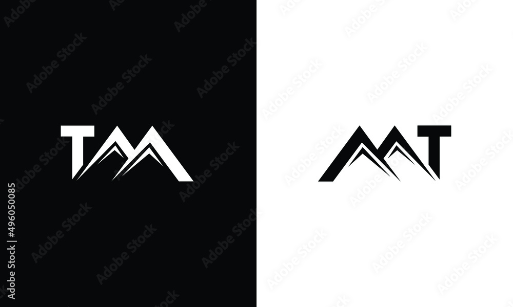 TM MT logo letter logotype icon font monograma Stock Vector | Adobe Stock
