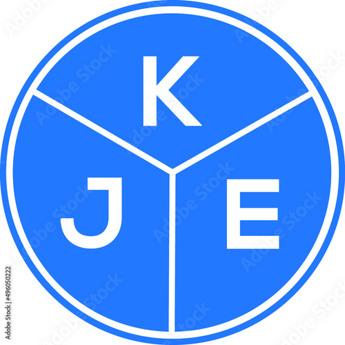 KJE letter logo design on White background. KJE creative Circle letter logo concept. KJE letter design. 