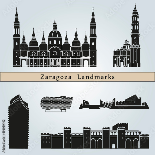 Fototapeta Zaragoza landmarks and monuments